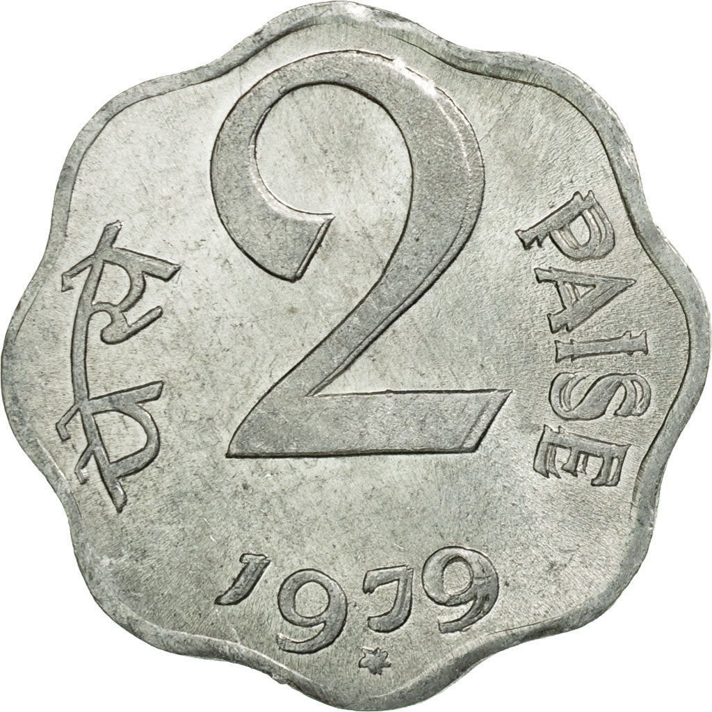 Coin, INDIA-REPUBLIC, 2 Paise, 1979, EF(40-45), Aluminum, KM:13.6