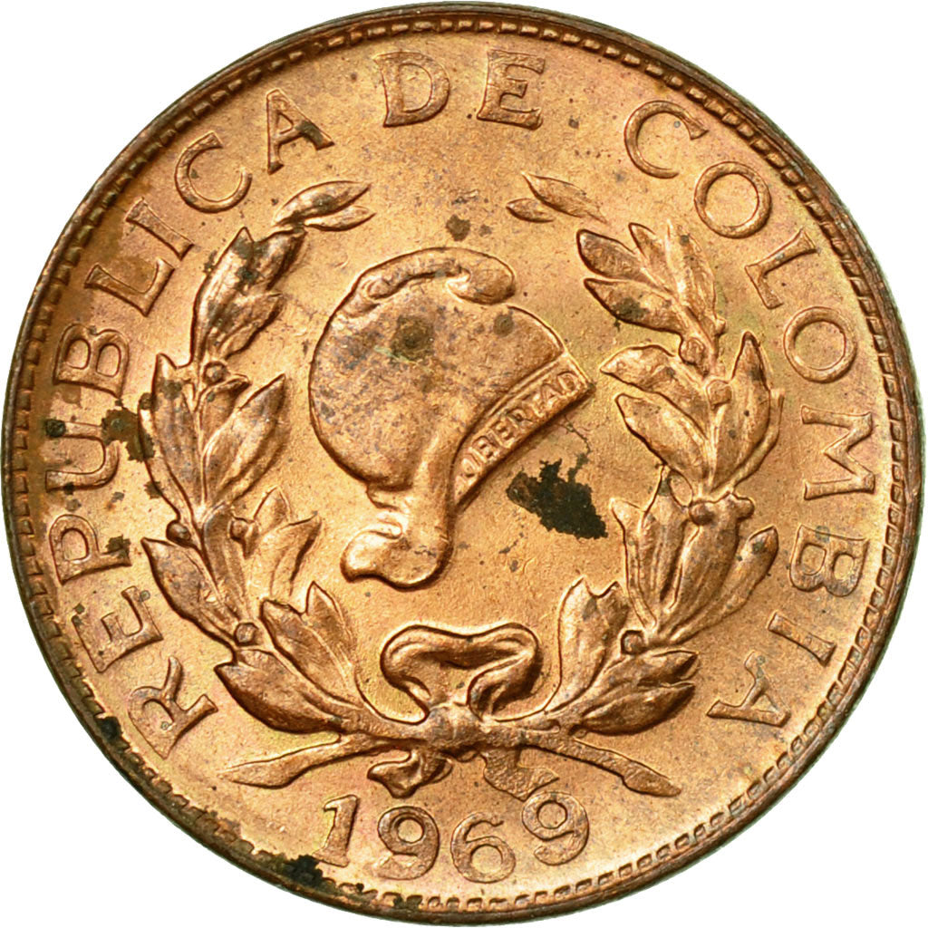 Monnaie, Colombie, Centavo, 1969, TB+, Copper Clad Steel, KM:205a
