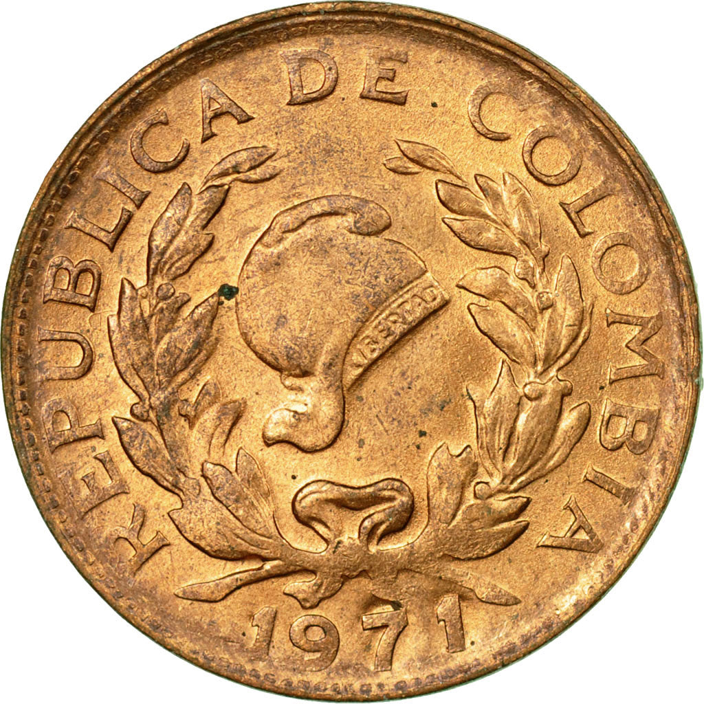 Coin, Colombia, 5 Centavos, 1971, EF(40-45), Copper Clad Steel, KM:206a