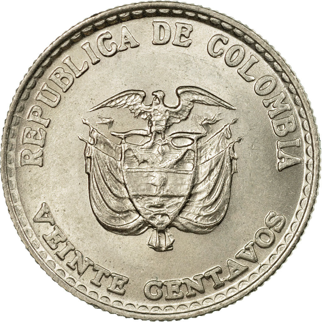Coin, Colombia, 20 Centavos, 1965, EF(40-45), Copper-nickel, KM:215.2