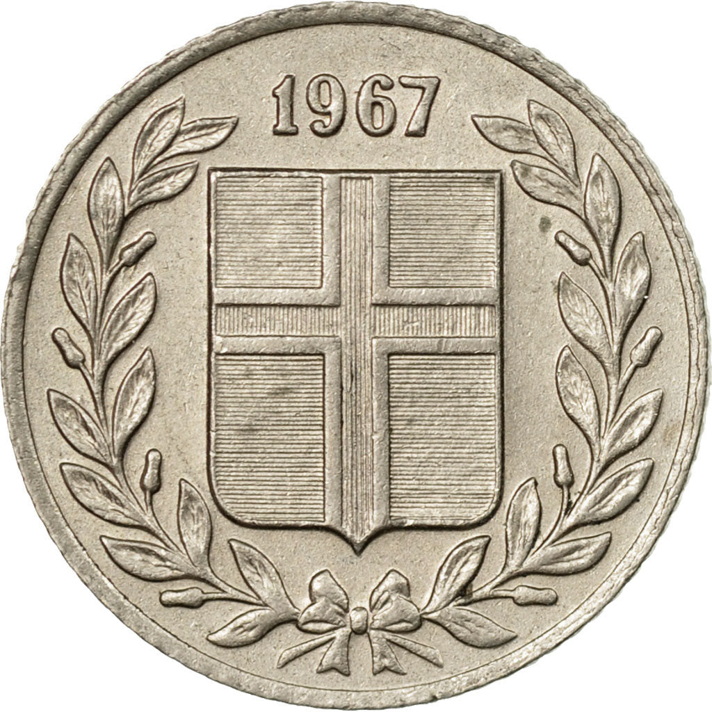 Coin, Iceland, 25 Aurar, 1967, EF(40-45), Copper-nickel, KM:11