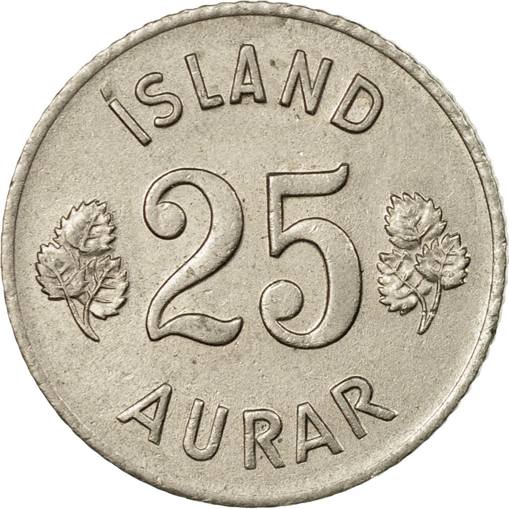 Coin, Iceland, 25 Aurar, 1967, EF(40-45), Copper-nickel, KM:11