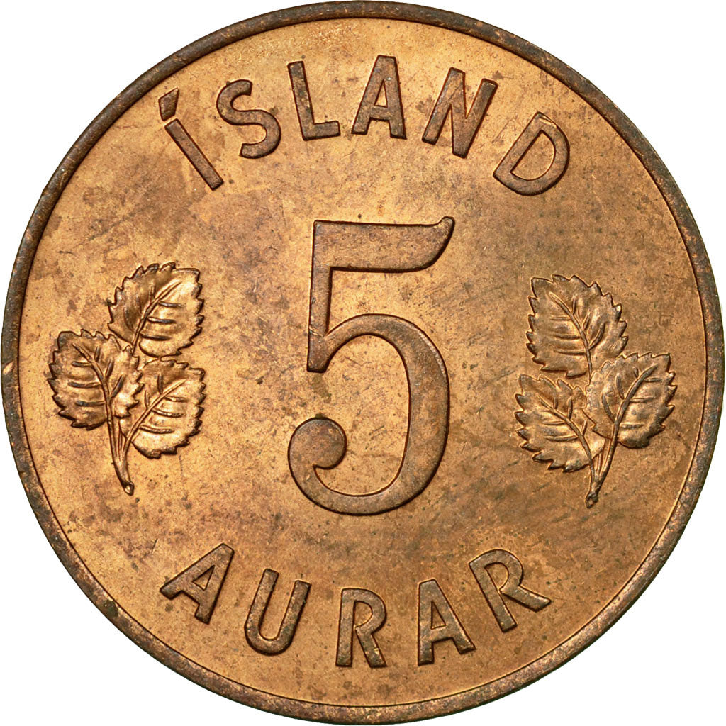 Coin, Iceland, 5 Aurar, 1963, EF(40-45), Bronze, KM:9