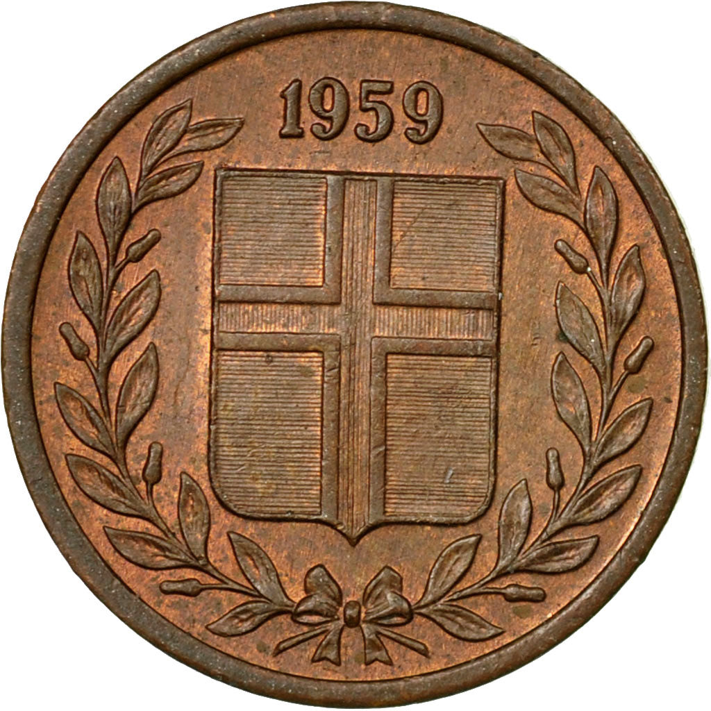 Coin, Iceland, Eyrir, 1959, EF(40-45), Bronze, KM:8