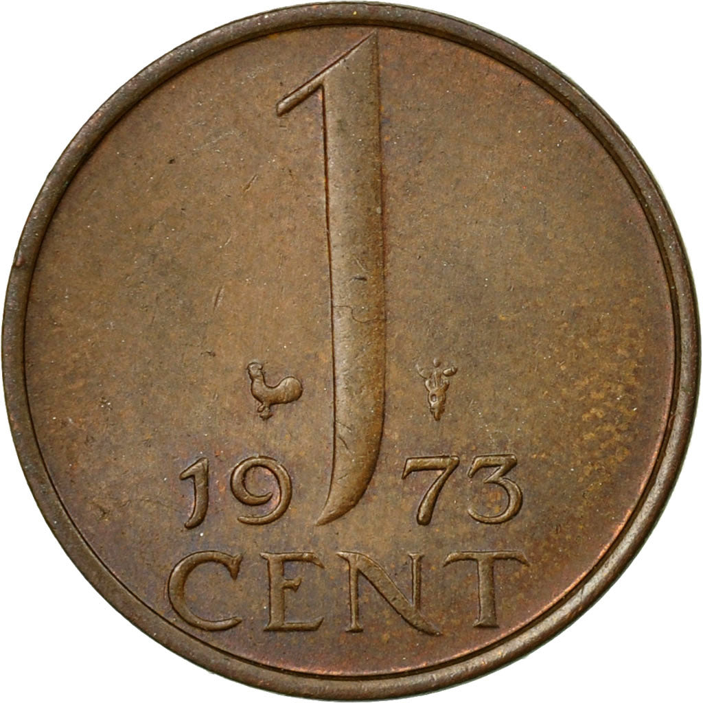 Moneda, Países Bajos, Juliana, Cent, 1973, MBC, Bronce, KM:180