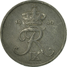 Coin, Denmark, Frederik IX, 2 Öre, 1960, Copenhagen, EF(40-45), Zinc, KM:840.2