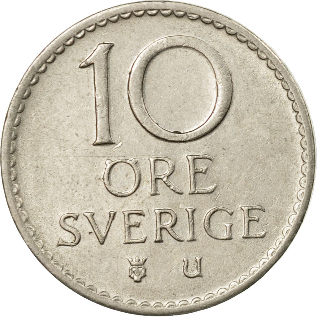 Coin, Sweden, Gustaf VI, 10 Öre, 1966, EF(40-45), Copper-nickel, KM:835
