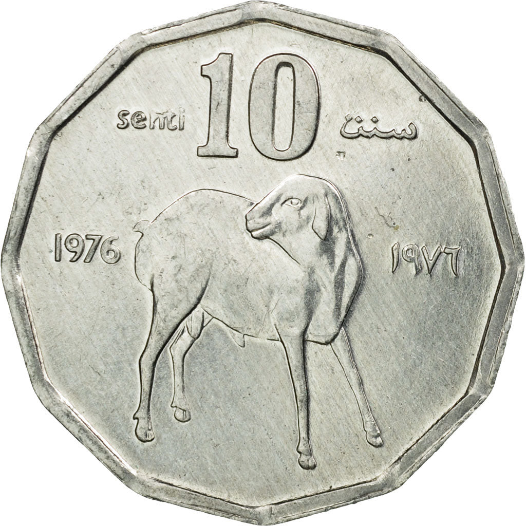 Coin, Somalia, 10 Senti, 1976, EF(40-45), Aluminum, KM:25