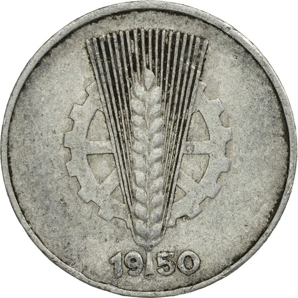 Moneta, REPUBBLICA DEMOCRATICA TEDESCA, 10 Pfennig, 1950, Muldenhütten, BB