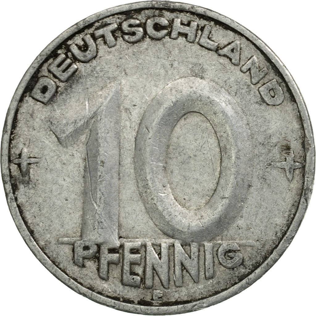 Moneta, REPUBBLICA DEMOCRATICA TEDESCA, 10 Pfennig, 1950, Muldenhütten, BB