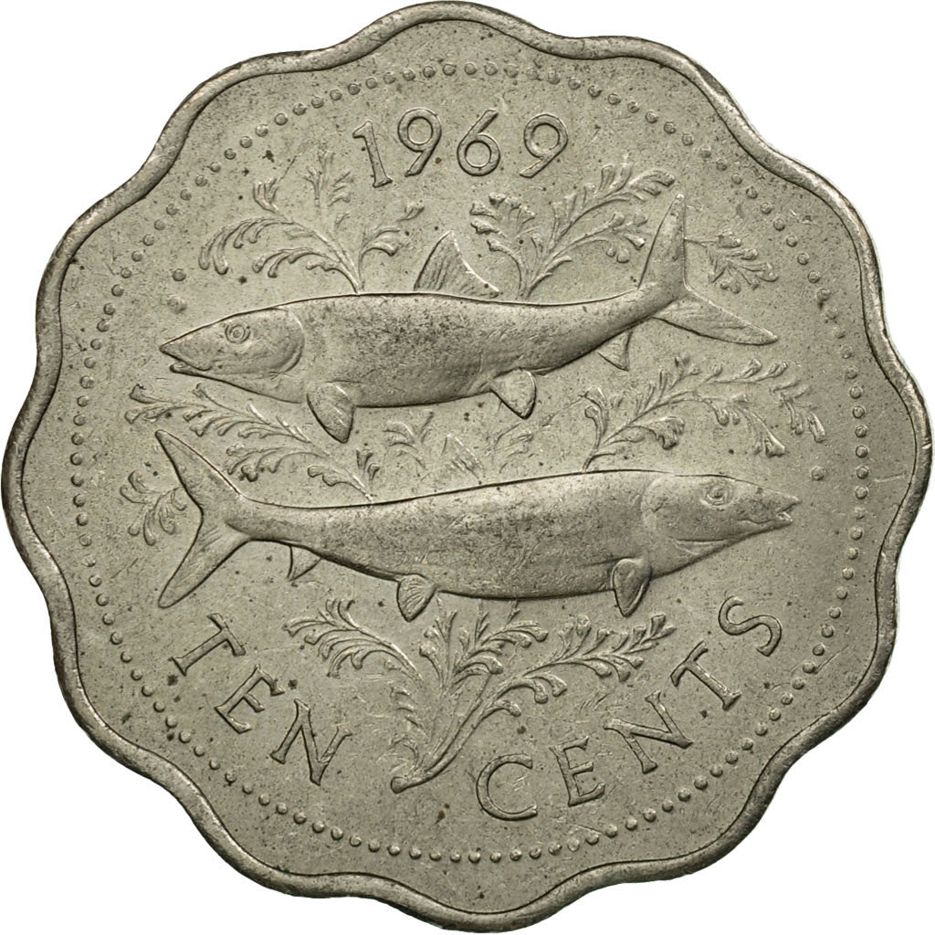 Coin, Bahamas, Elizabeth II, 10 Cents, 1969, Franklin Mint, EF(40-45)