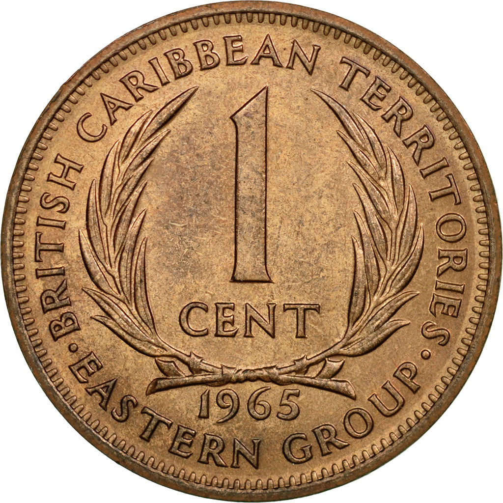Moneda, Estados del Caribe Oriental , Elizabeth II, Cent, 1965, MBC, Bronce