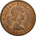 Moneta, Nowa Zelandia, Elizabeth II, 1/2 Penny, 1962, EF(40-45), Bronze, KM:23.2