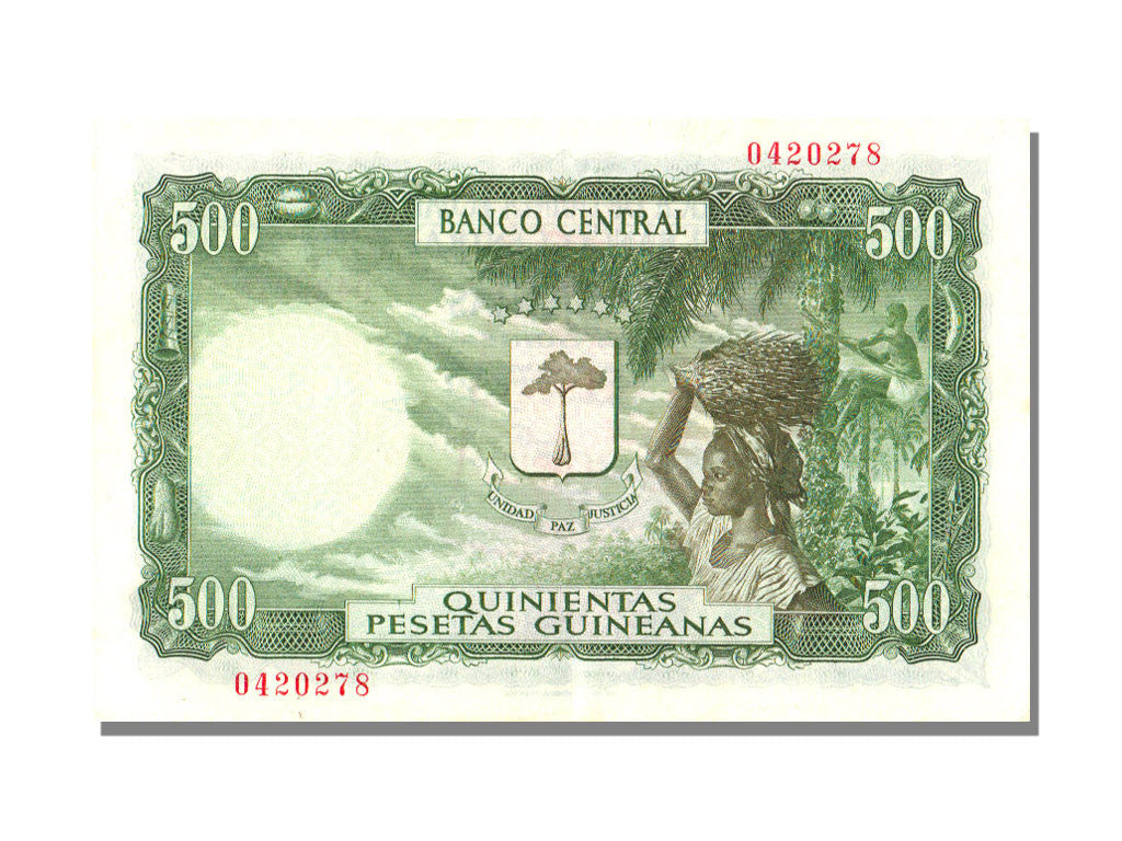 Equatorial Guinea, 5000 Bipkwele on 500 Pesetas, 1980, KM #19, 1980-10-21,...