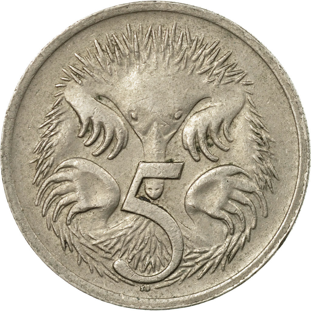 Coin, Australia, Elizabeth II, 5 Cents, 1968, EF(40-45), Copper-nickel, KM:64