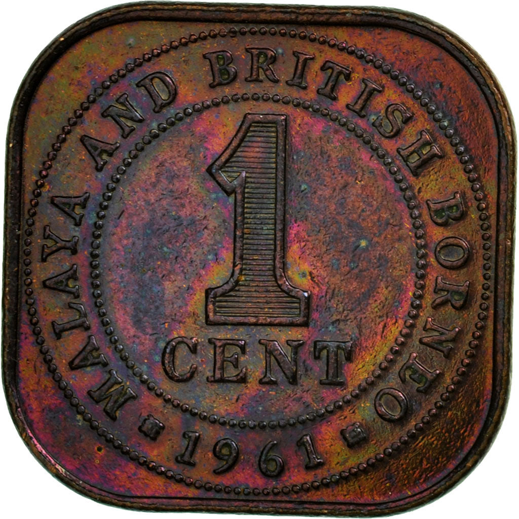 Coin, MALAYA & BRITISH BORNEO, Cent, 1961, EF(40-45), Bronze, KM:5