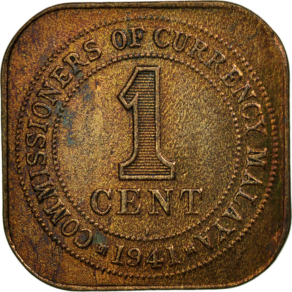 Coin, MALAYA, Cent, 1941, EF(40-45), Bronze, KM:2