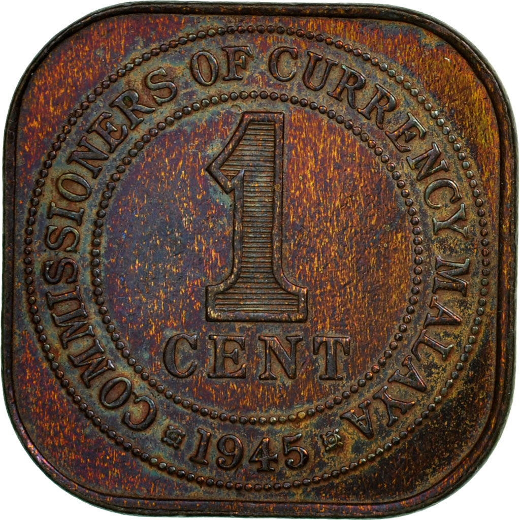 Coin, MALAYA, Cent, 1945, EF(40-45), Bronze, KM:6