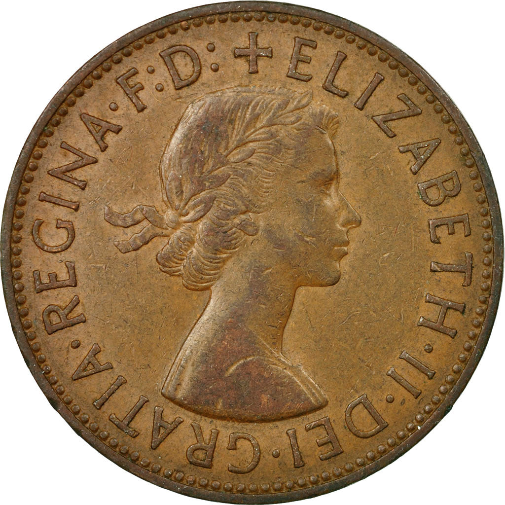Coin, Great Britain, Elizabeth II, Penny, 1961, EF(40-45), Bronze, KM:897
