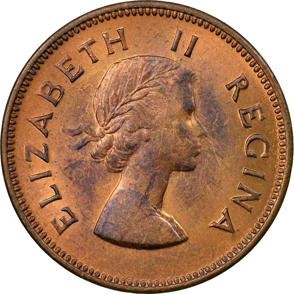 Coin, South Africa, Elizabeth II, 1/2 Penny, 1960, EF(40-45), Bronze, KM:45