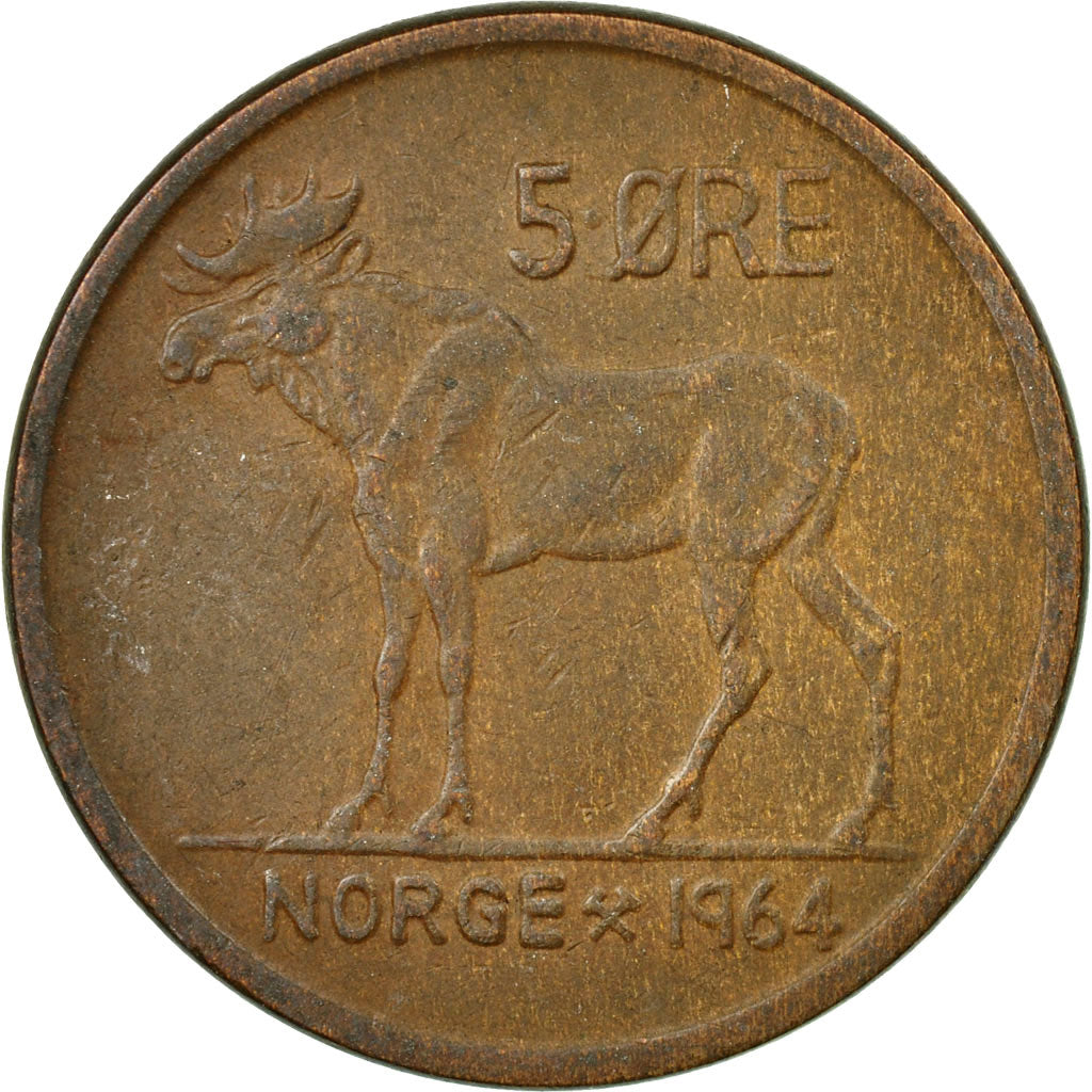 Monnaie, Norvège, Olav V, 5 Öre, 1964, TTB, Bronze, KM:405