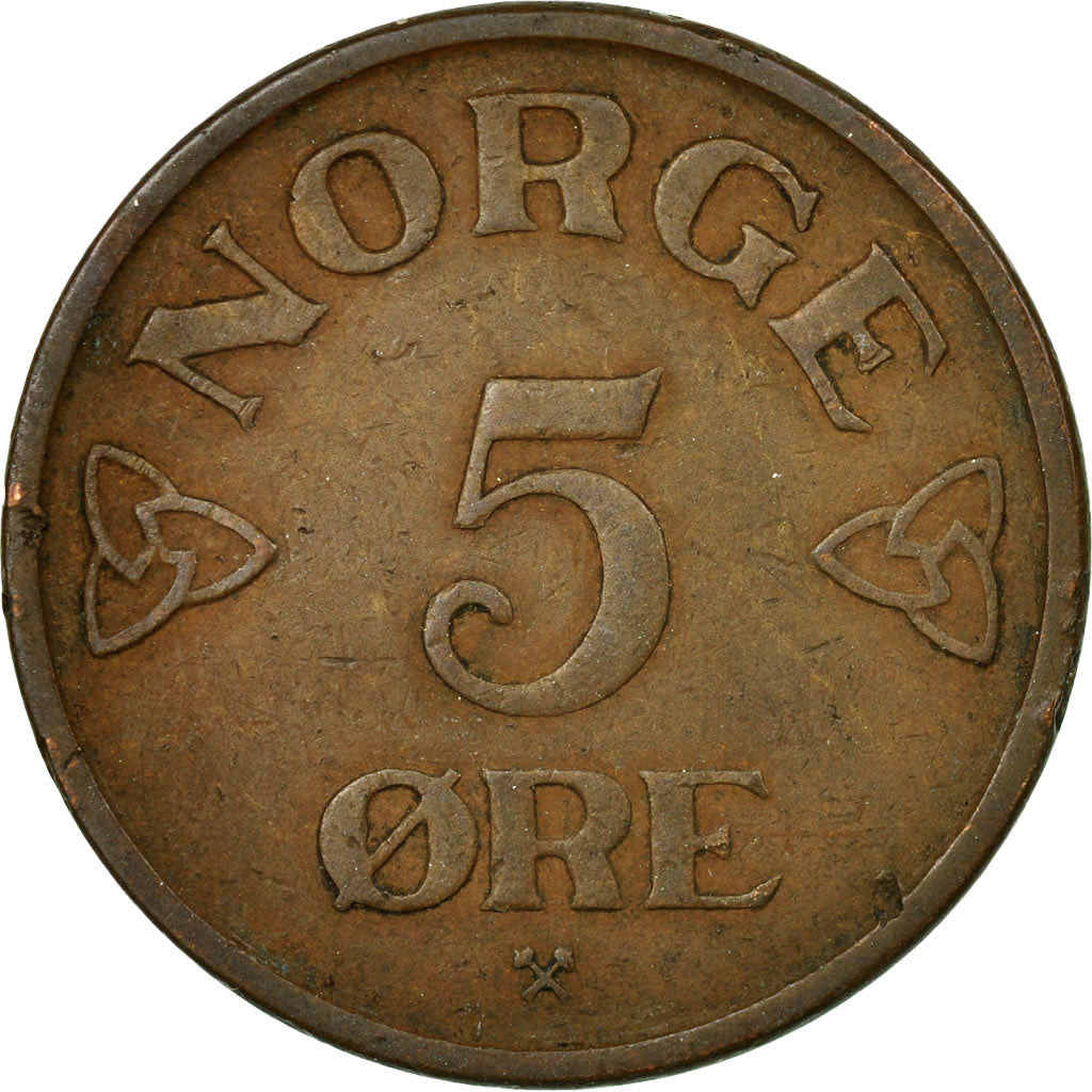 Moneta, Norwegia, Haakon VII, 5 Öre, 1955, EF(40-45), Bronze, KM:400
