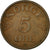Moneta, Norwegia, Haakon VII, 5 Öre, 1955, EF(40-45), Bronze, KM:400