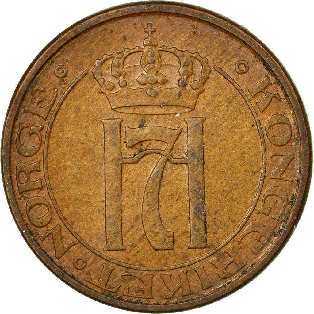 Coin, Norway, Haakon VII, 2 Öre, 1947, EF(40-45), Bronze, KM:371