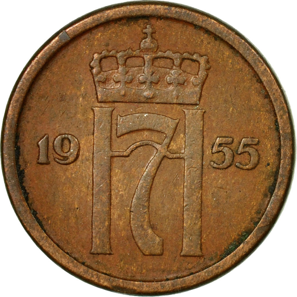 Monnaie, Norvège, Haakon VII, Ore, 1955, TTB, Bronze, KM:398