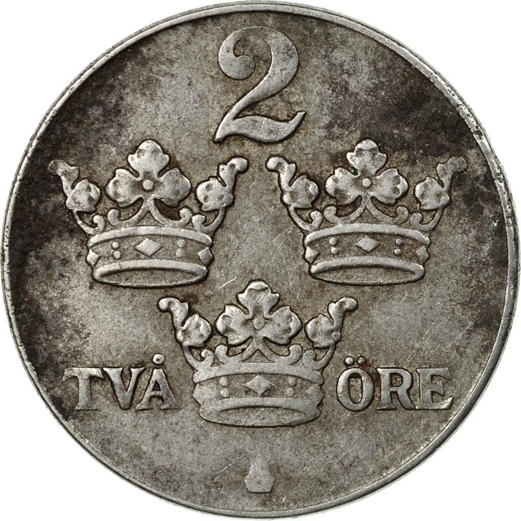 Moneta, Szwecja, Gustaf V, 2 Öre, 1942, EF(40-45), Żelazo, KM:811
