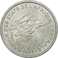 Coin, Central African States, Franc, 1974, Paris, AU(55-58), Aluminum, KM:8