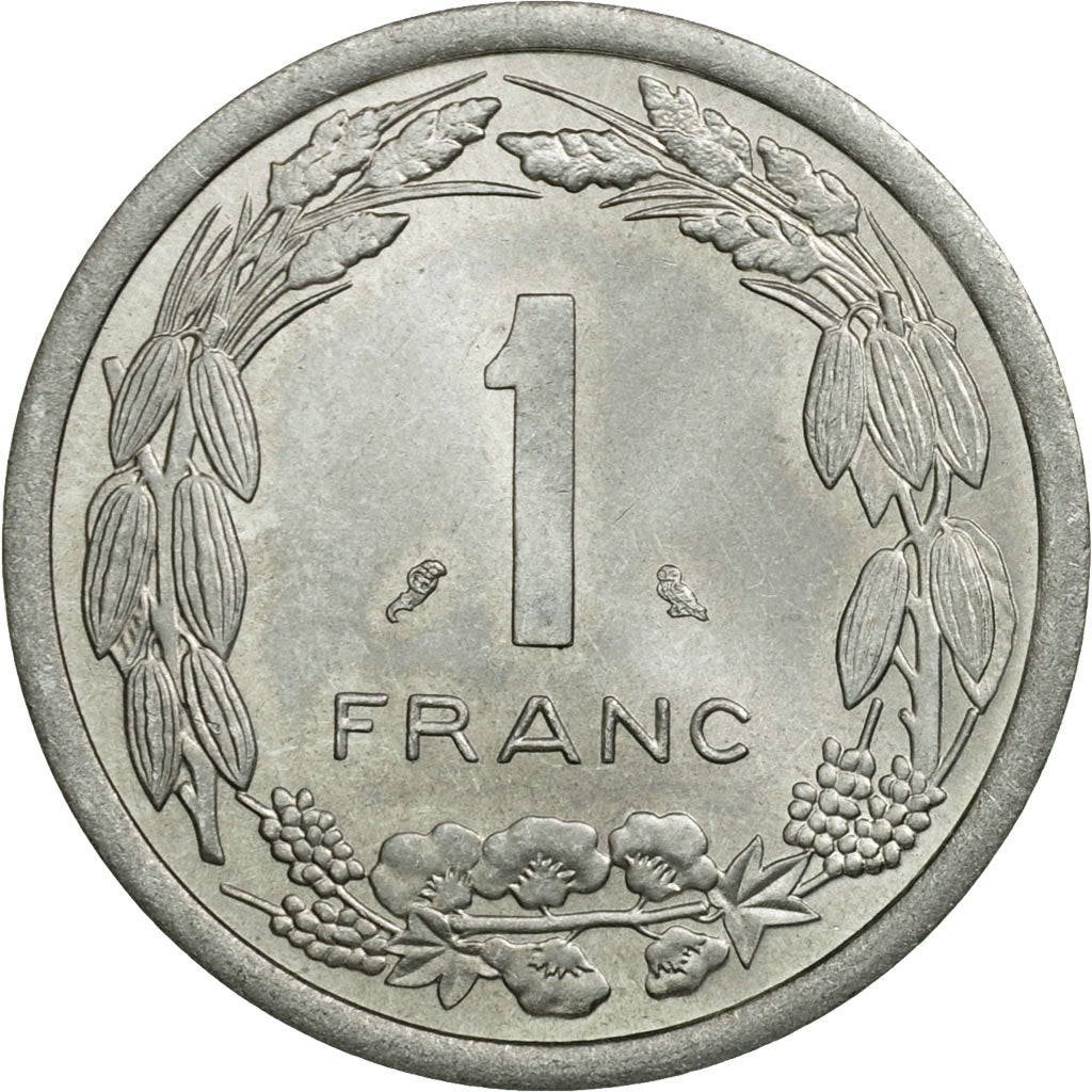 Coin, Central African States, Franc, 1974, Paris, AU(55-58), Aluminum, KM:8