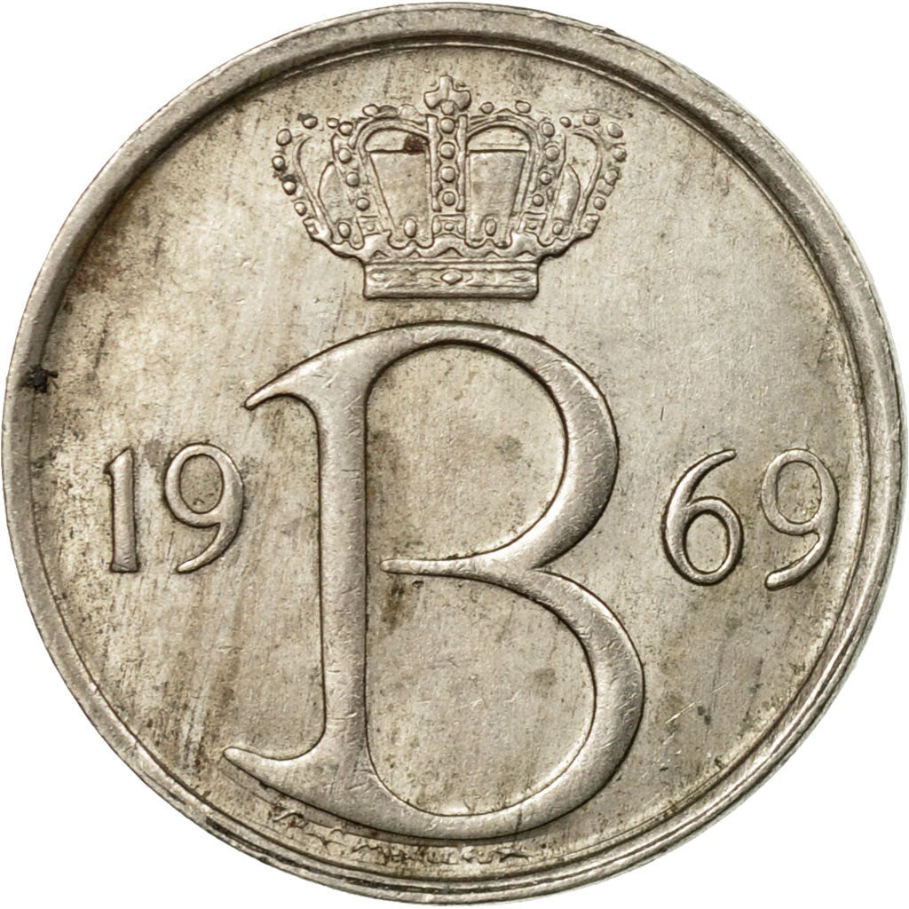 Coin, Belgium, 25 Centimes, 1969, Brussels, VF(30-35), Copper-nickel, KM:154.1