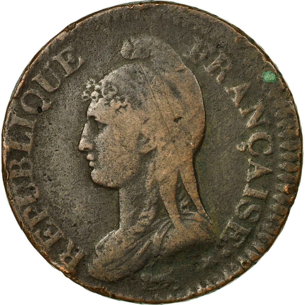 Coin, France, Dupré, Decime, AN 8, Strasbourg, VF(30-35), Bronze, KM:644.4