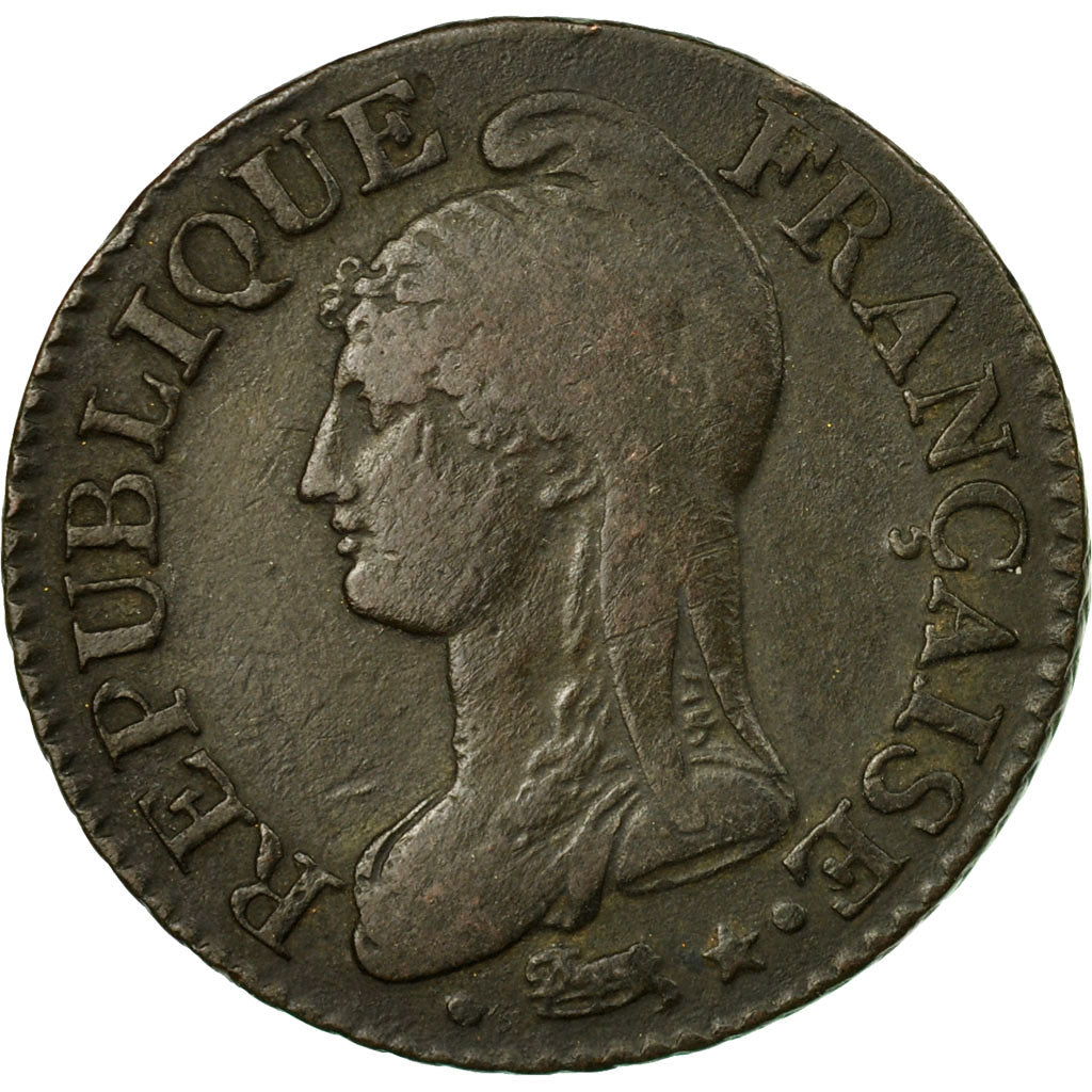 Coin, France, 5 Centimes, AN 8/5, A/R, EF(40-45), Copper