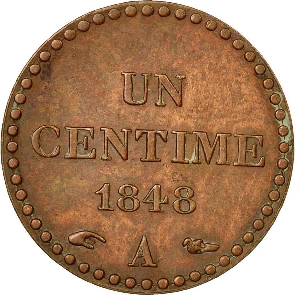 Coin, France, Dupré, Centime, 1848, Paris, EF(40-45), Bronze, KM:754