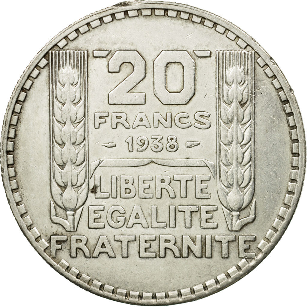 Coin, France, Turin, 20 Francs, 1938, Paris, EF(40-45), Silver, KM:879