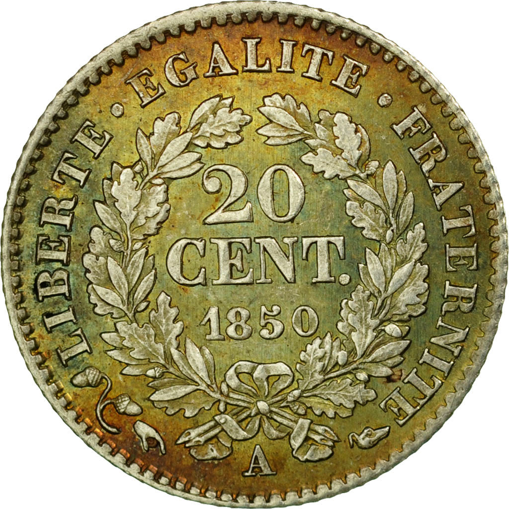 Coin, France, Cérès, 20 Centimes, 1850, Paris, AU(55-58), Silver, KM:758.1