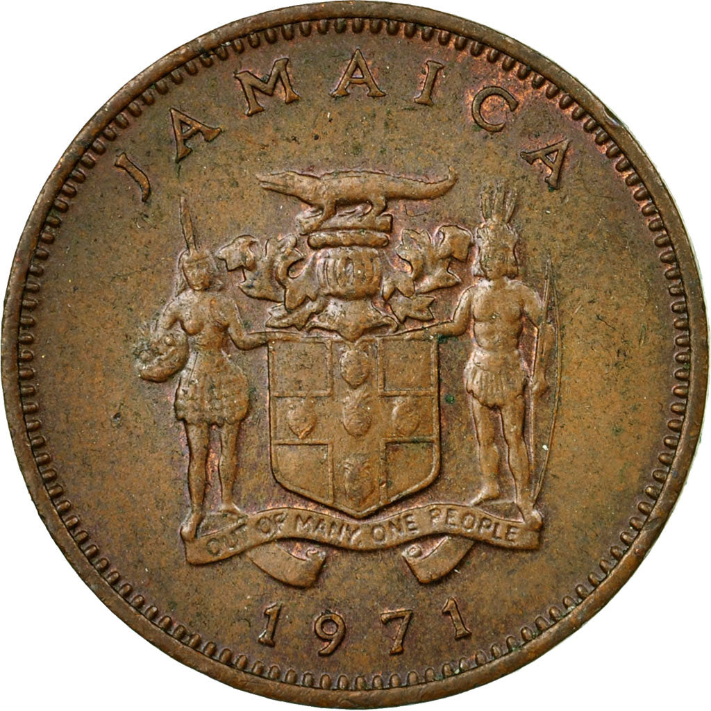 Coin, Jamaica, Elizabeth II, Cent, 1971, Franklin Mint, EF(40-45), Bronze, KM:45