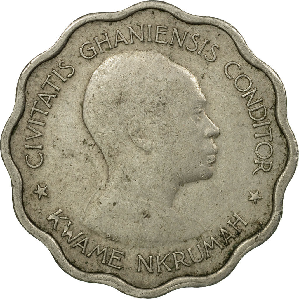 Coin, Ghana, 3 Pence, 1958, EF(40-45), Copper-nickel, KM:3