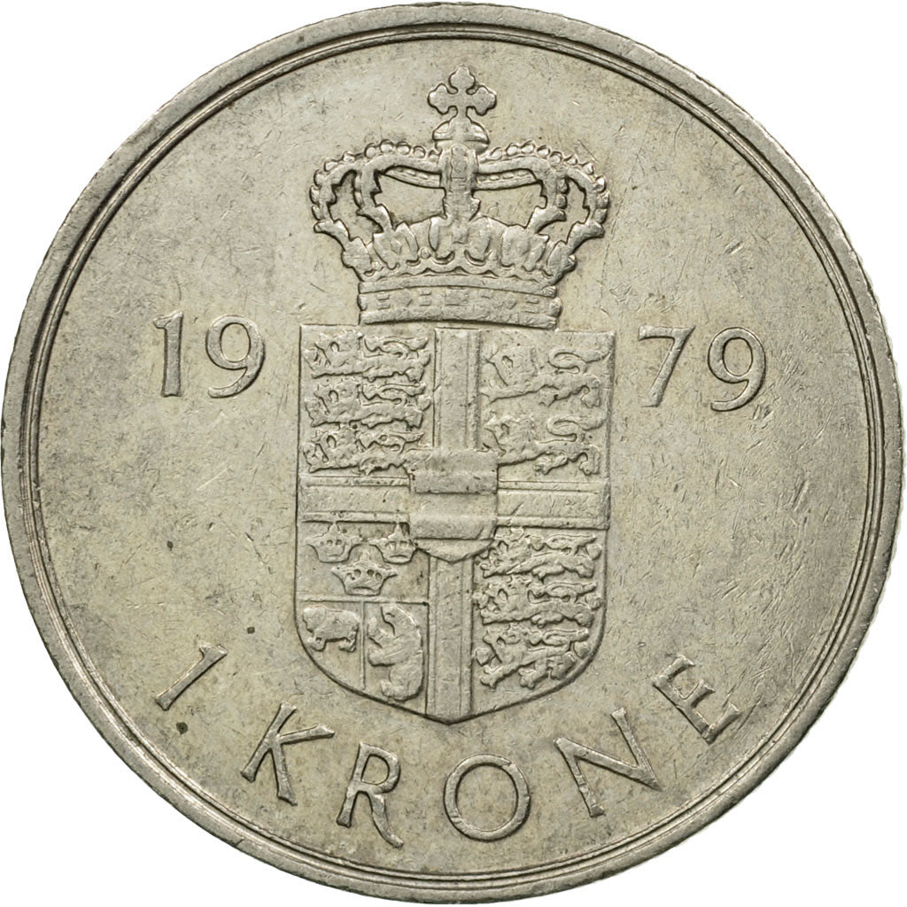 Munten, Denemarken, Margrethe II, Krone, 1979, Copenhagen, ZF, Copper-nickel