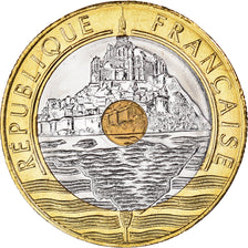 Moneta, Francia, Mont Saint Michel, 20 Francs, 2001, BU, FDC, Tri-metallico