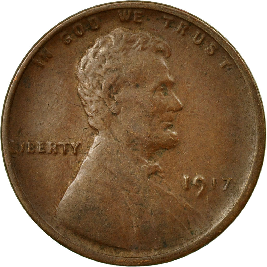 Coin, United States, Lincoln Cent, Cent, 1917, U.S. Mint, Philadelphia