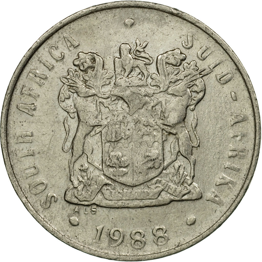 Moneta, Sudafrica, 10 Cents, 1988, MB+, Nichel, KM:85