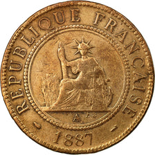 Coin, FRENCH INDO-CHINA, Cent, 1887, Paris, EF(40-45), Bronze, KM:1