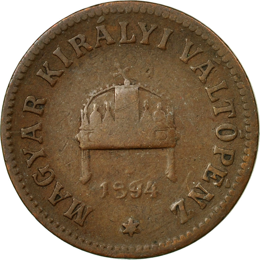 Monnaie, Hongrie, Franz Joseph I, 2 Filler, 1894, Kormoczbanya, TTB, Bronze