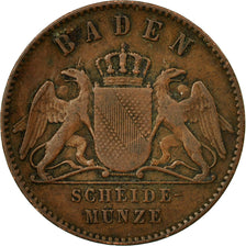 Coin, German States, BADEN, Friedrich I, Kreuzer, 1865, EF(40-45), Copper
