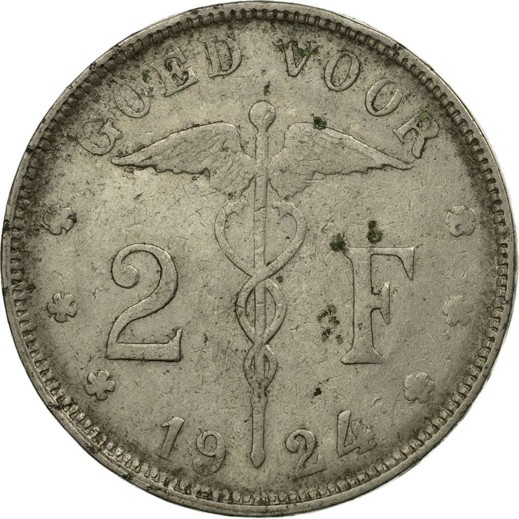 Münze, Belgien, 2 Francs, 2 Frank, 1924, SS, Nickel, KM:92