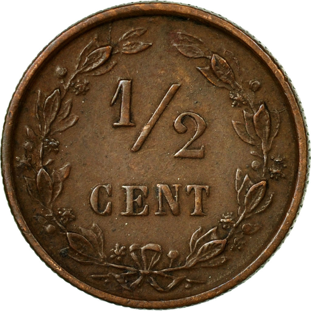 Coin, Netherlands, Wilhelmina I, 1/2 Cent, 1891, EF(40-45), Bronze, KM:109.2