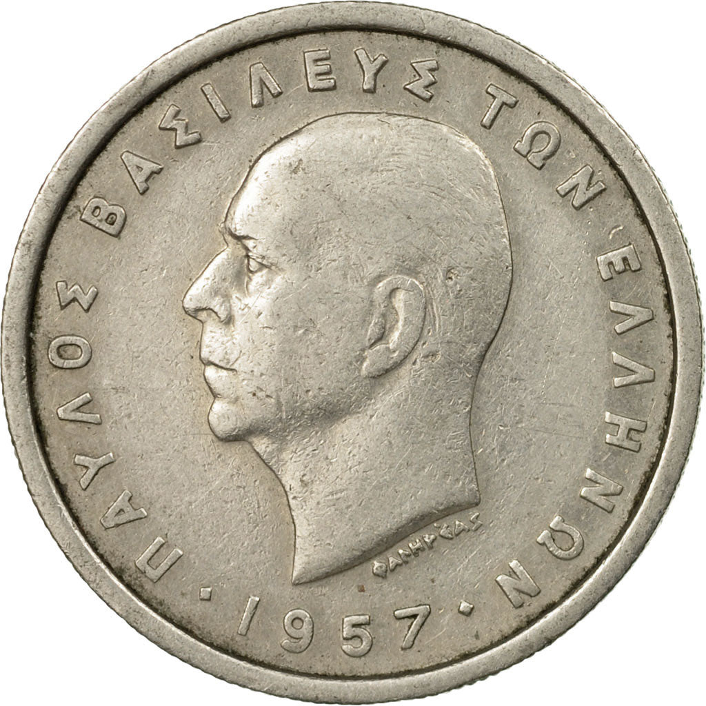 Münze, Griechenland, 2 Drachmai, 1957, SS, Nickel-brass, KM:117